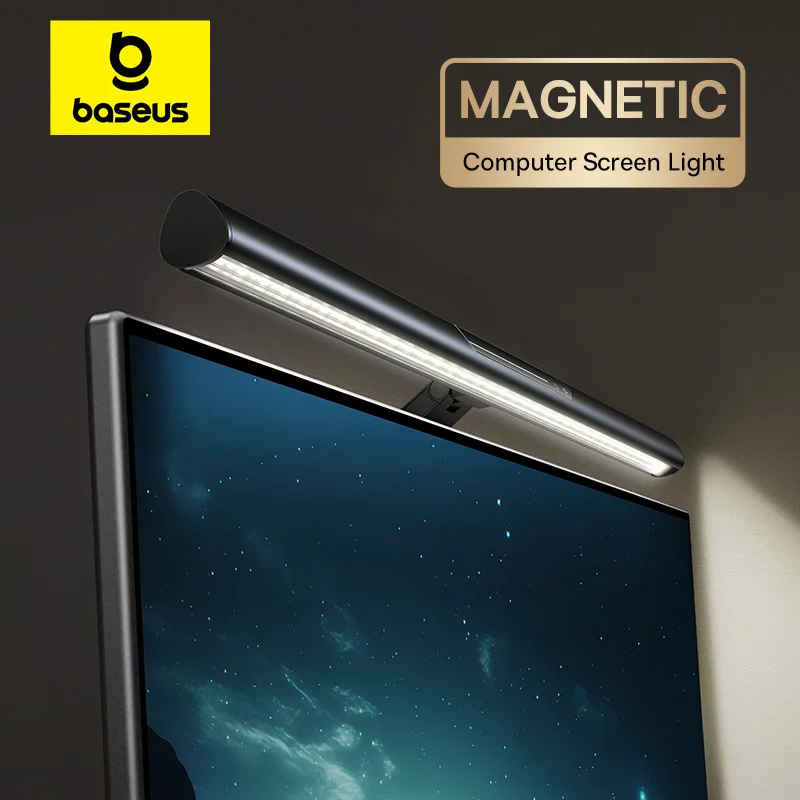【Nowa wyprzedaż】 Magnetyczna lampa na ekran komputera Baseus Lampa biurkowa Laptop Wisząca lampa USB Lampa stołowa Lampa monitora LED Lampka do czytania