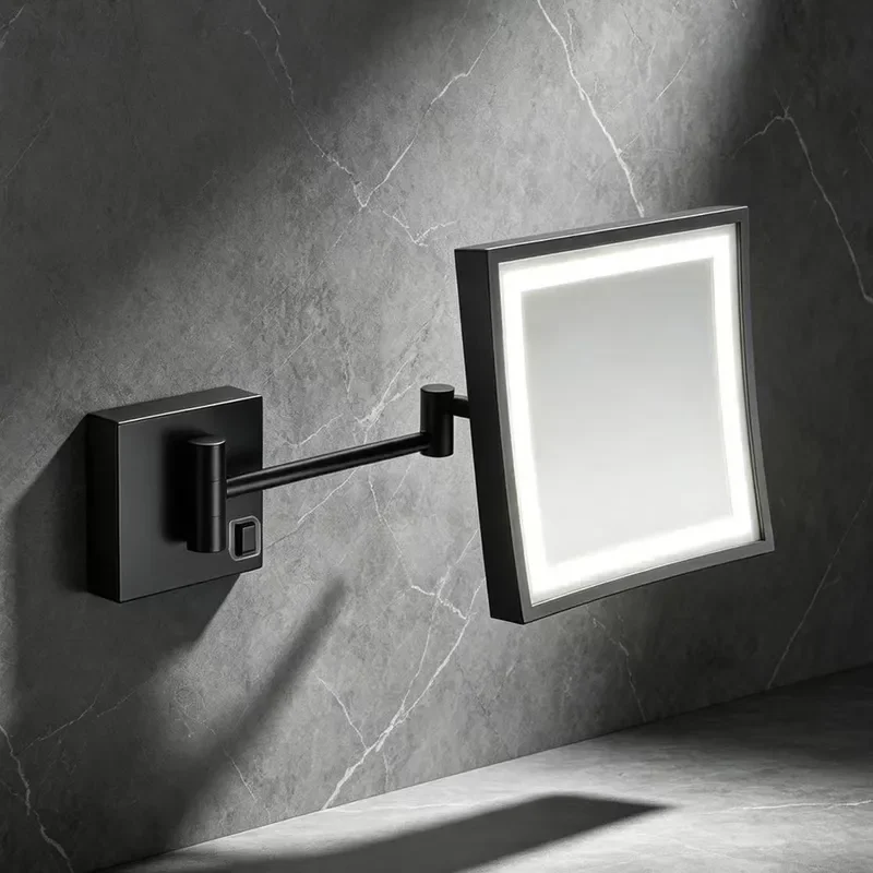 Bathroom square vanity mirror single-sided hotel bathroom enlarged beauty mirror telescopic folding vanity mirror wall