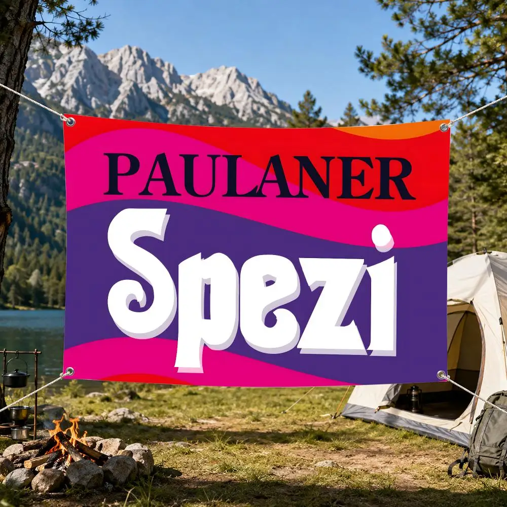 P-Paulaner Spezi Logo Flags Aesthetic Wall Tapestry Printed Wall Hanging Living Room Party Outdoor Decor