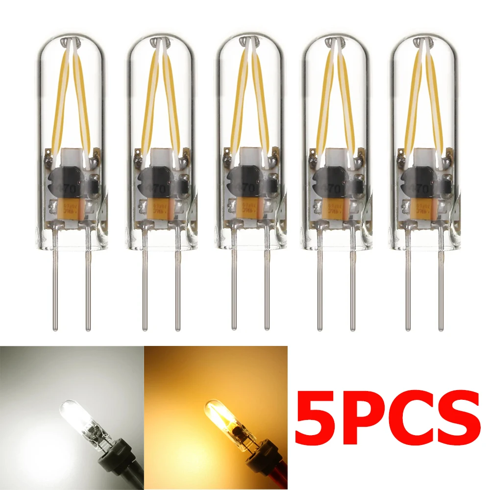 

5PCS G4 LED Light Bulbs AC/DC 12V Replace Filament Glass Lamps 5W Cool White 6000K Warm 3000K Chandelier Spotlight Bombillas COB