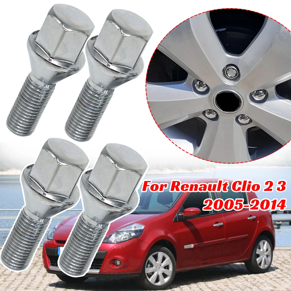 

4/5pc Car Wheel Tyre Nut Stud Lug Bolt Screw Replace Longer 36131122158 For Renault Clio 2 3 Fluence Scenic 2 3 Grand Scenic
