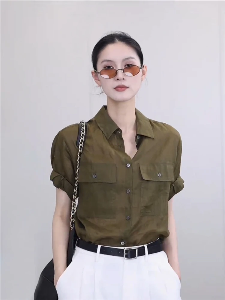 

Льняная женская футболка Jieji Zhang, лето 2025, свободный крой, рукав 3/4, повседневная, деловая, стандартная длина, в разных цветах