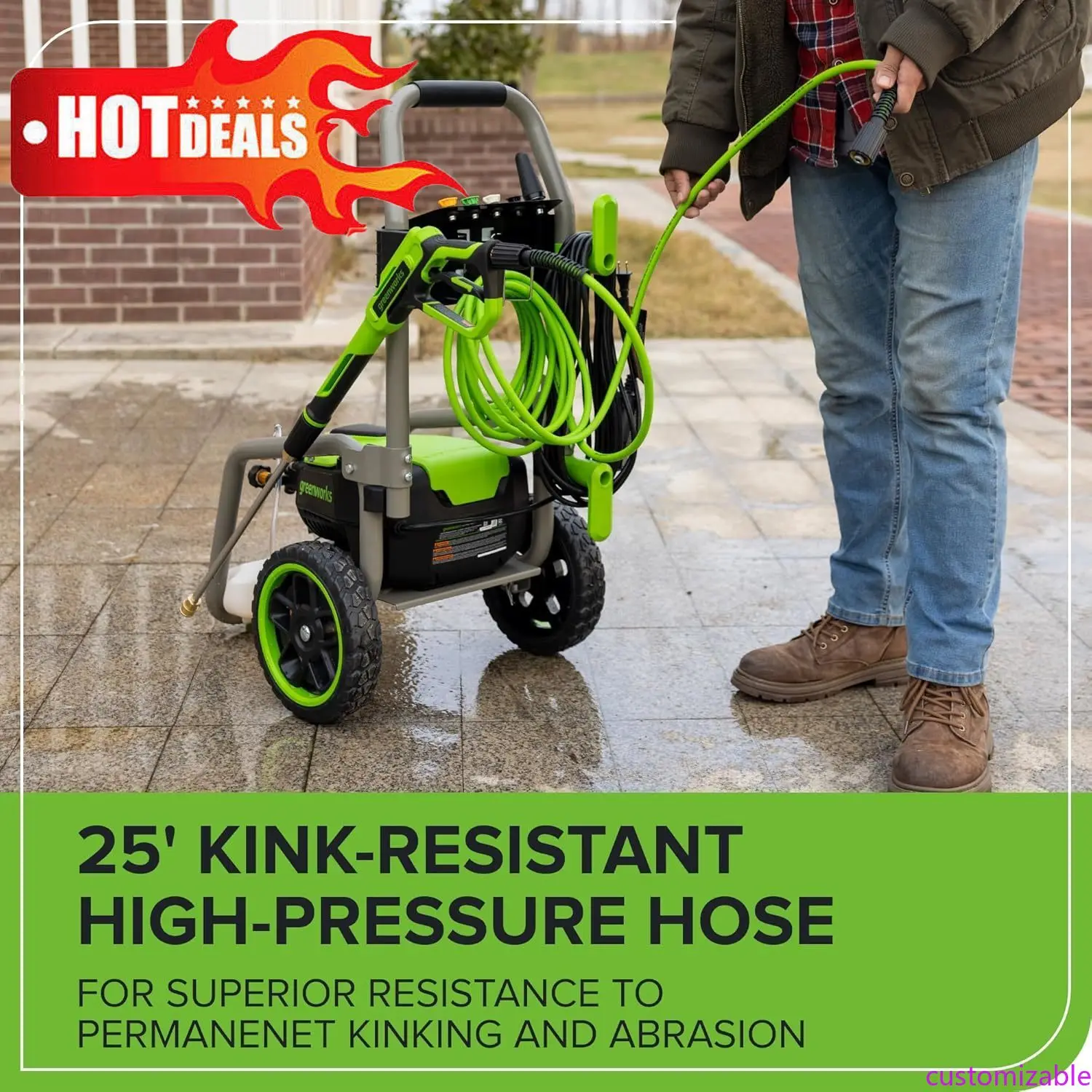 

Настраиваемая профессиональная бесщеточная 3000 фунтов на квадратный дюйм (сертификация CSA), электрическая мойка высокого давления 2,0 галлона/1,1 галлона в минуту