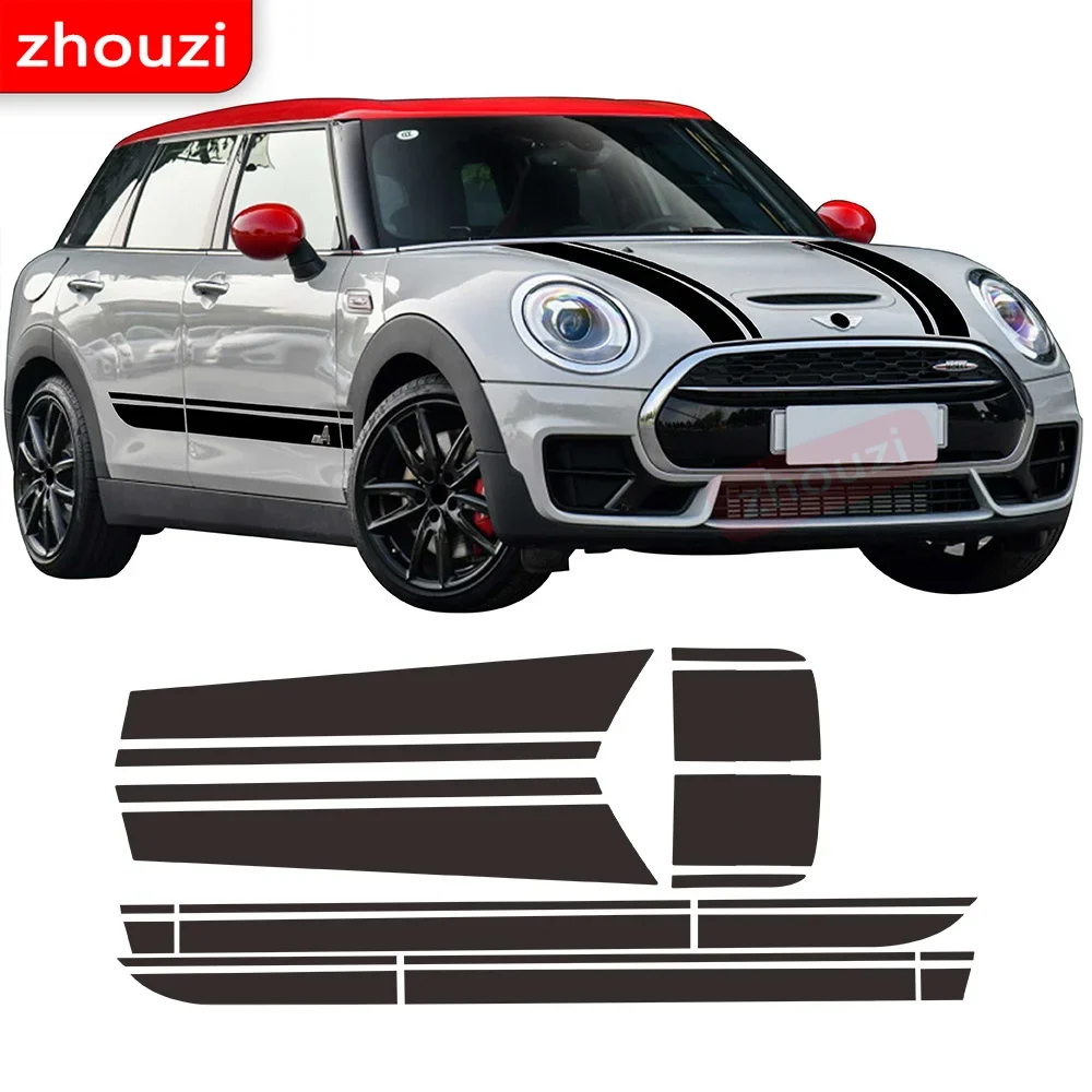 

Стайлинг автомобиля, боковая юбка, полосы, наклейки, капот, багажник, задние виниловые наклейки, комплект для Mini Clubman JCW F54, аксессуары (с All4)