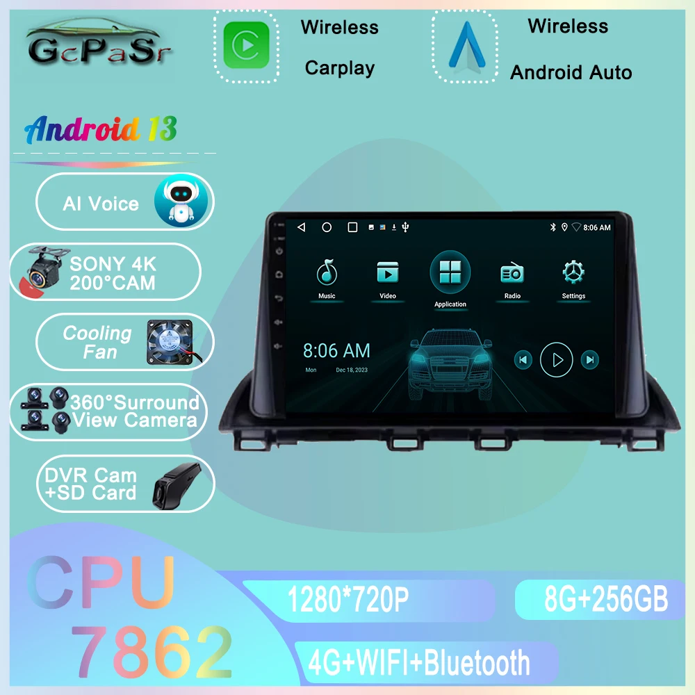 

Car Multimedia Android For Mazda 3 Axela 2014-2017 2018 2019 Head Unit Player Navigation GPS Atuo Carplay WIFI 5G No 2din DVD BT