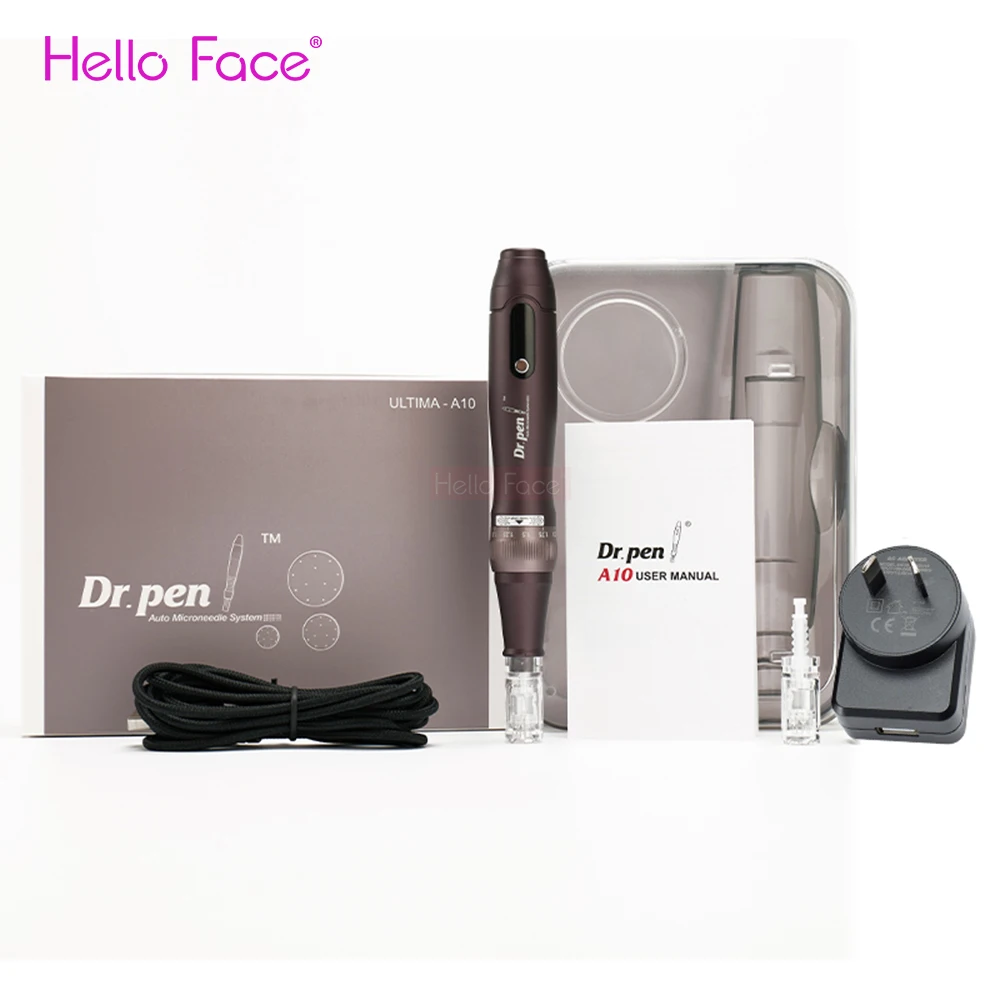 Dr. Pen Ultima A10 mit 12 Stück Kartuschen, kabelloses Derma-Pen-Hautpflege-Set, Mikronadel-Schönheitsgerät, Nadellänge 0,25 mm