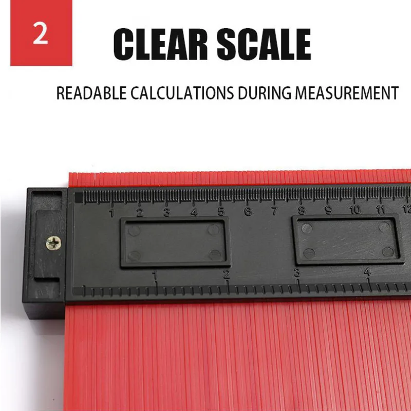 10Inch Laminate Tiles Gauge Alloy Edge Shaping Wood Measure Ruler Adjustable Lock Contour Gauge Profile Duplicator Tool