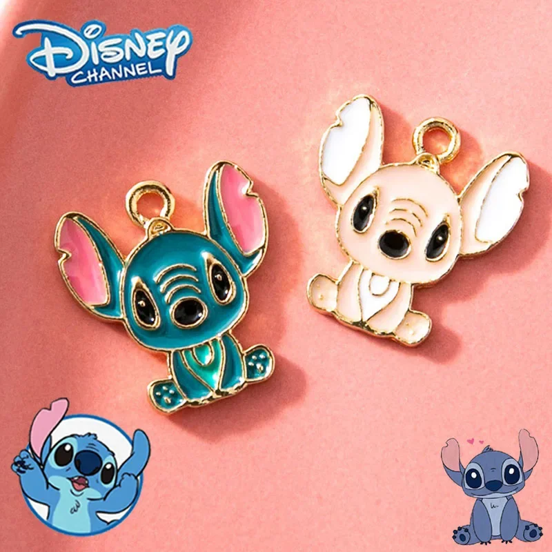 

Disney Lilo & Stitch DIY Pendant Cute Cartoon Anime Charm for Jewelry Making Enamel Necklace Earring Keychain for Children Gifts