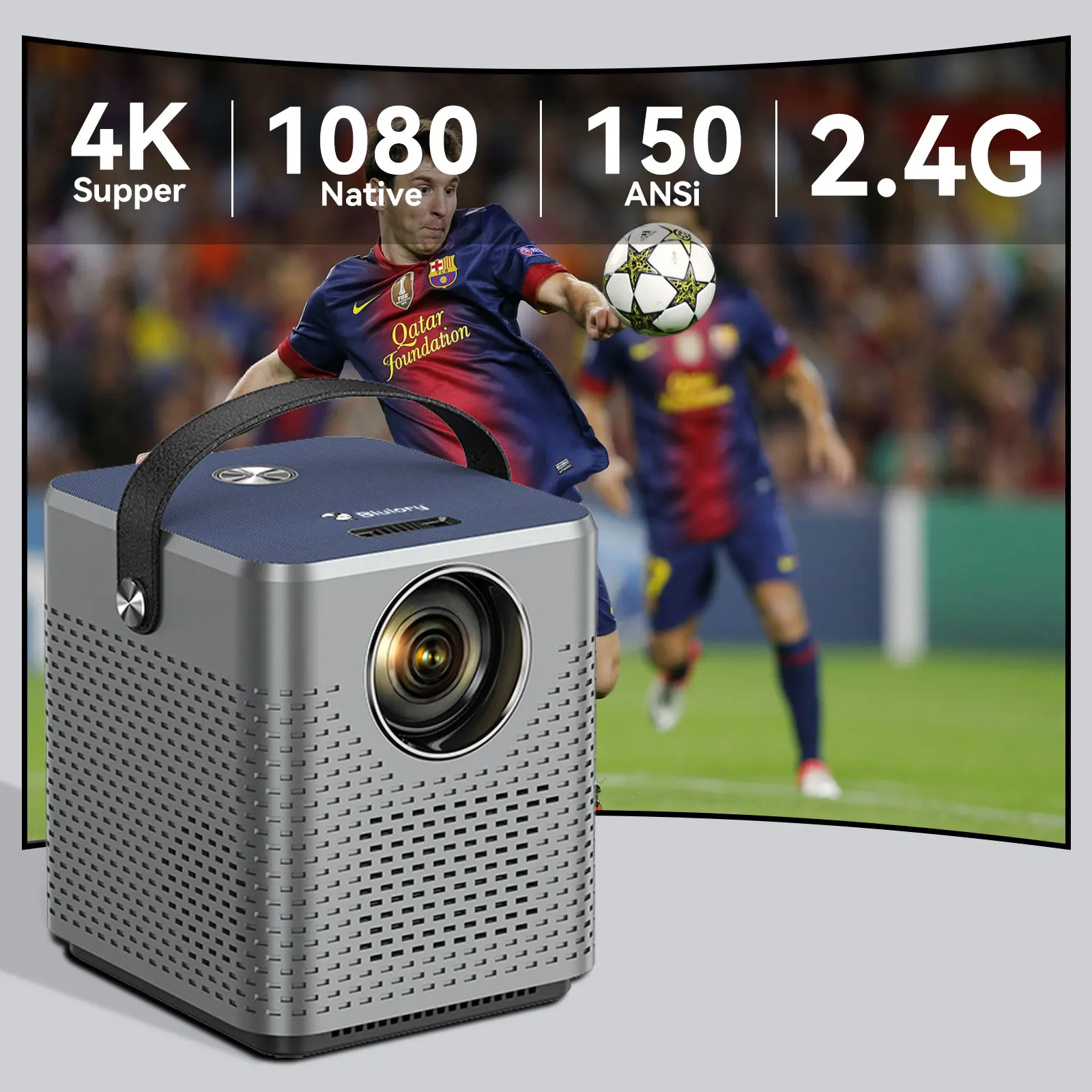 Blulory Movie proiettore 3D 4K Full HD 1080P nativo Cinema Beamer proiettore WiFi Android per film all'aperto supporto Android 9.0
