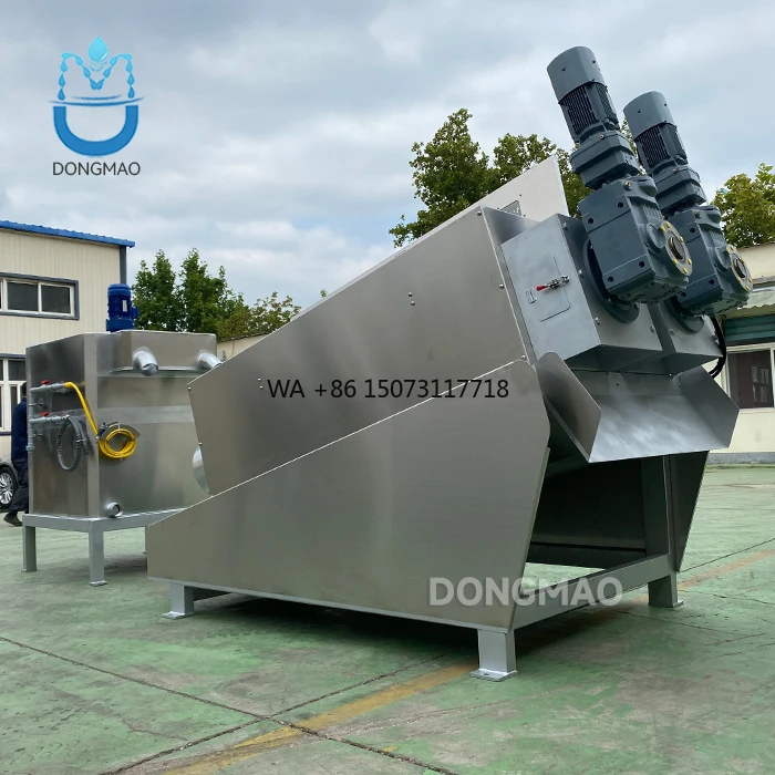 New Food Beverage Factory Sludge Process Screw Press Dewatering Machine 95%-99% Inlet Moisture Content Farm Engine Motor