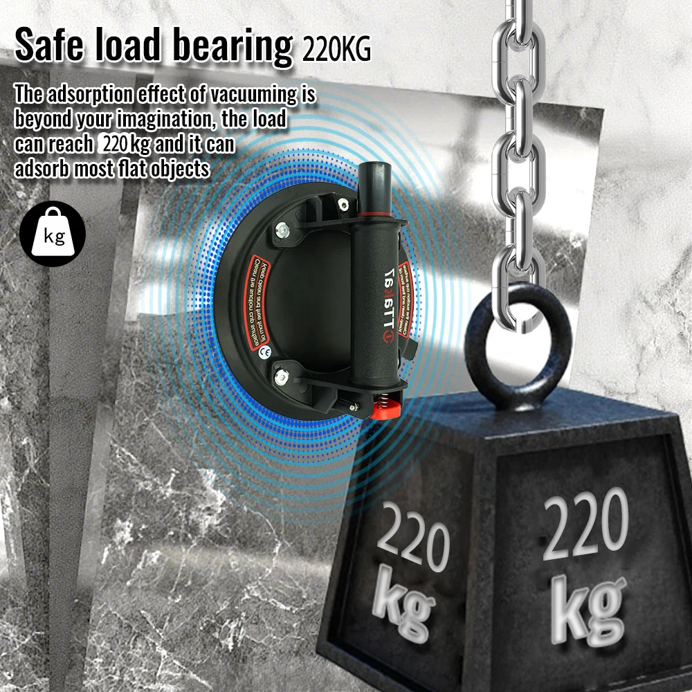 売れ筋商品-強力吸盤-8インチゴムベース-手動操作-電源不要-最大荷重220kg-収納ボックス付き