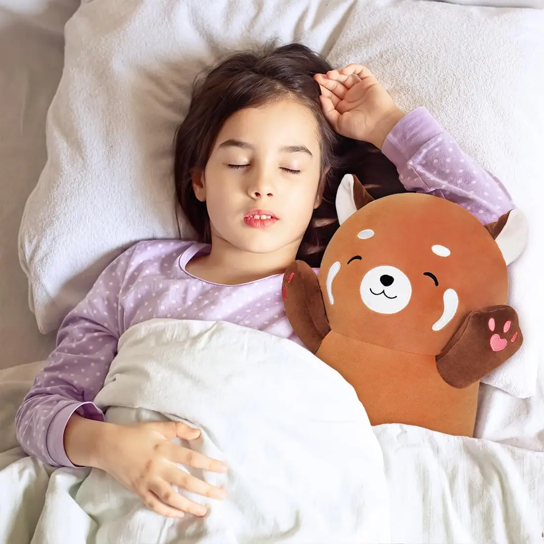 Almofada de Pelúcia Longa de Guaxinim, Boneca de Pelúcia Fofa de Guaxinim, Bichinho de Pelúcia, Almofada de Abraçar de Guaxinim, Presente para Crianças e Meninas, Almofada de Sofá