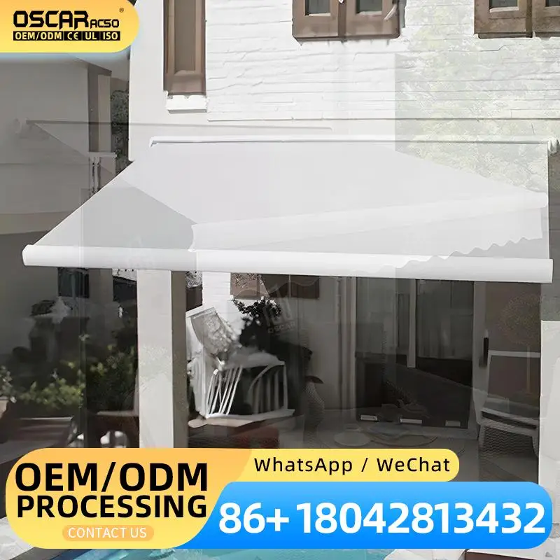 Motorized Outdoor Electric Retractable Shelter and Canopy for European Balconies and American Patios with Aluminium Frame Retrac