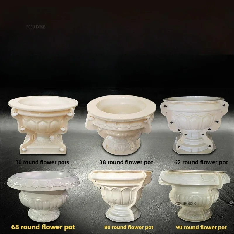 

Cement Flower Pot Mold Round Plastic Flower Pot Mold Potted Bottom Grouting Homemade Roman European Garden Building Flower Pot D