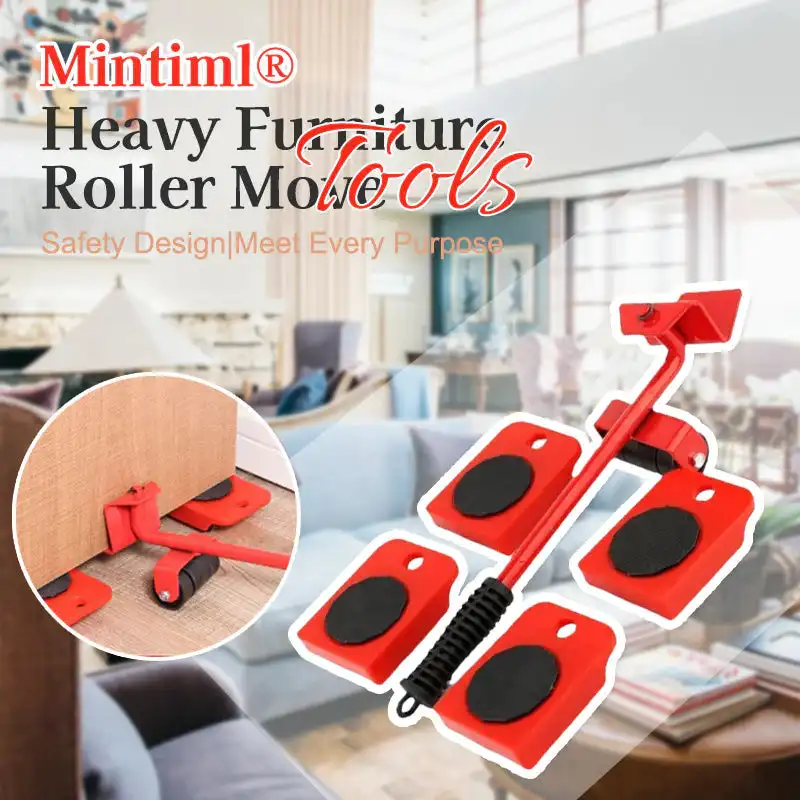 

5Pcs Furniture Moving Transport Roller Set Heavy Duty Furniture Lifter Labor-Saving Appliance Mover Sliders Easy Safe Large