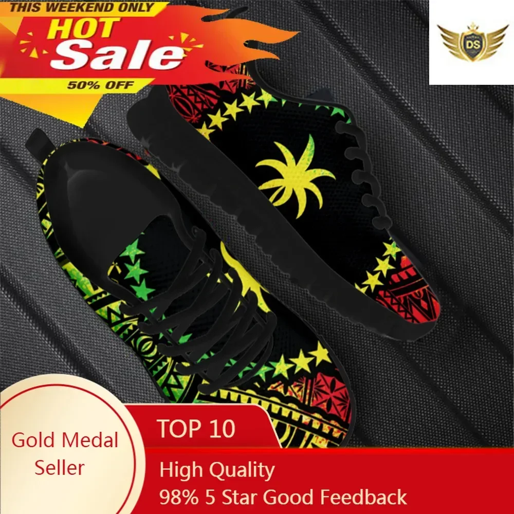 

Comfort Warm Sneaker Autumn Micronesian Reggae Gradient Color Printed Flat Shoes For Women Casual Lace Up Zapatos