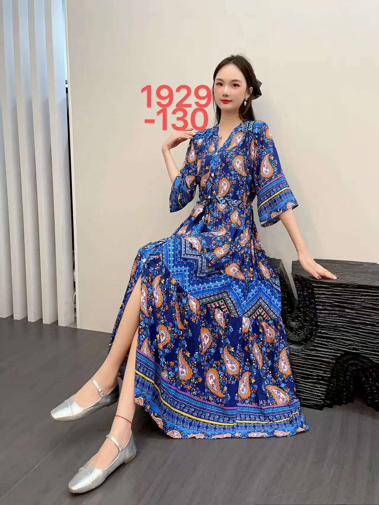 Vestidos Para Mujer sukienki dla kobiet jednoczęściowa odzież letnia Maxi indyjska codzienna koreańskie kwiatowe z nadrukiem długie Boho Boho