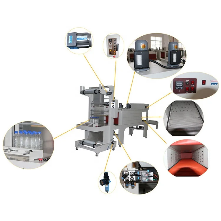 High Speed Automation Film Wrapping Machine Automatic Big  Bottles Tins Sleeve Sealing & Shrink Packing Machine