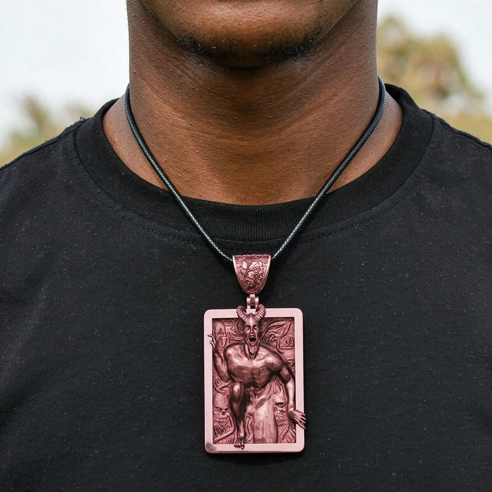 Hip Hop Fashion Stainless Steel Necklace Personality Punk Retro Demon Skull Pendant Necklace For Trendy Men Women Accessories