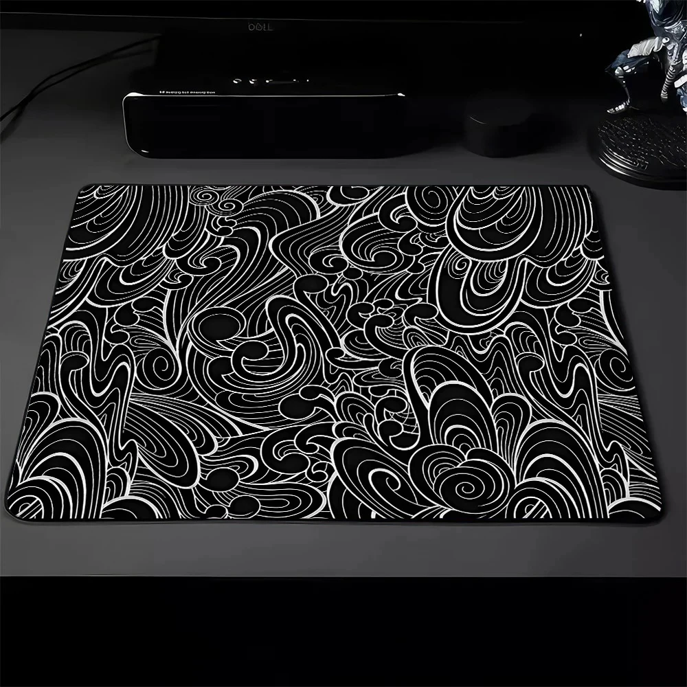 45x40 Mouse pad Line Art Gaming mats gamer PC Computer Keyboard Wave Desk mat office interior accessories Rubber Anti-slip rug