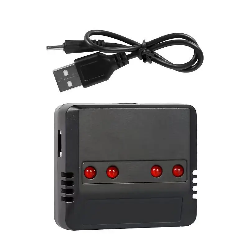 3.7V lithium battery charger USB small white head 1 drag 4 plug for drone lithium battery charging