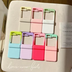 Candy Color Card Holder Phone Case for Samsung Galaxy Z Flip 6 5 4 3 Protective Back Cover for ZFlip4 ZFlip5 ZFlip6 Case Shell