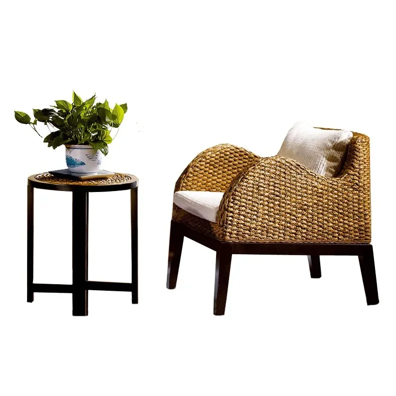 Indonesia Natural Real Rattan  Three-Piece Solid Wood Table and Chair