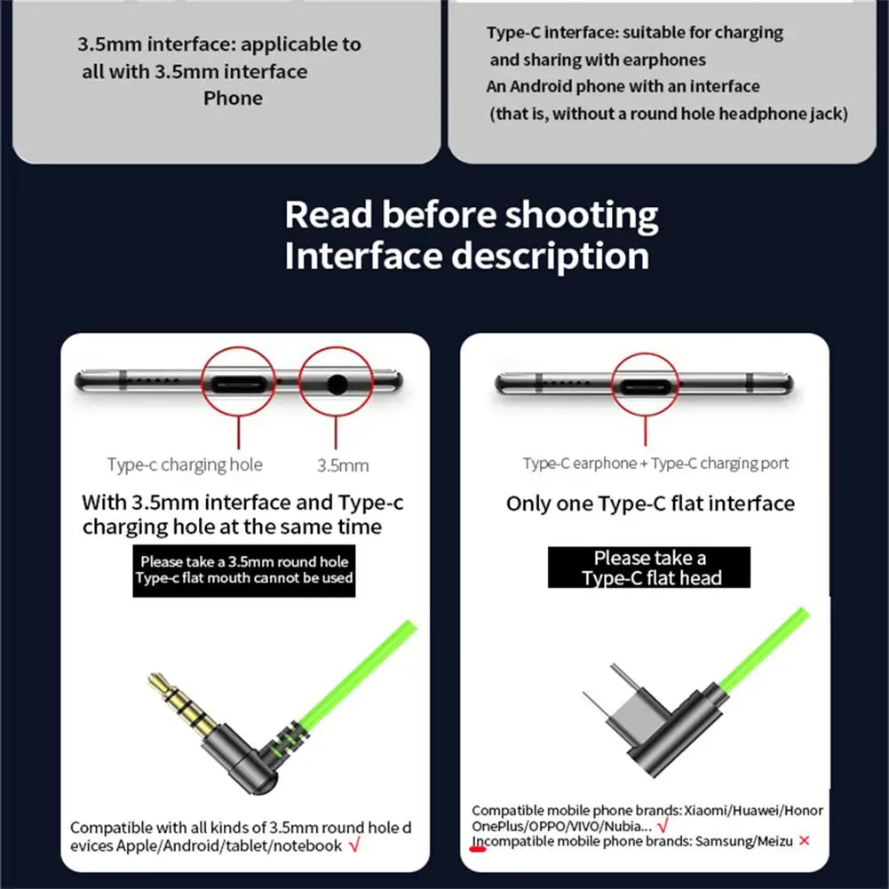 휴대용 유선 이어폰, 인이어 노이즈 캔슬링, 여행 스포츠 비디오 게임, 범용 헤드폰, 3mm, 5mm, C타입 잭, 1 개