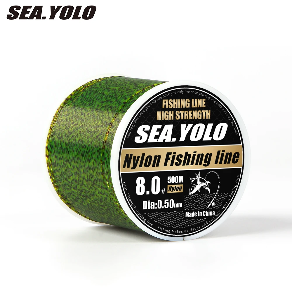 Sea.Yolo 500m 3D Invisible Carp Fishing Line Nylon Super Strong Japanese Monofilament Fluorocarbon Tensile Spot Line for Pesca