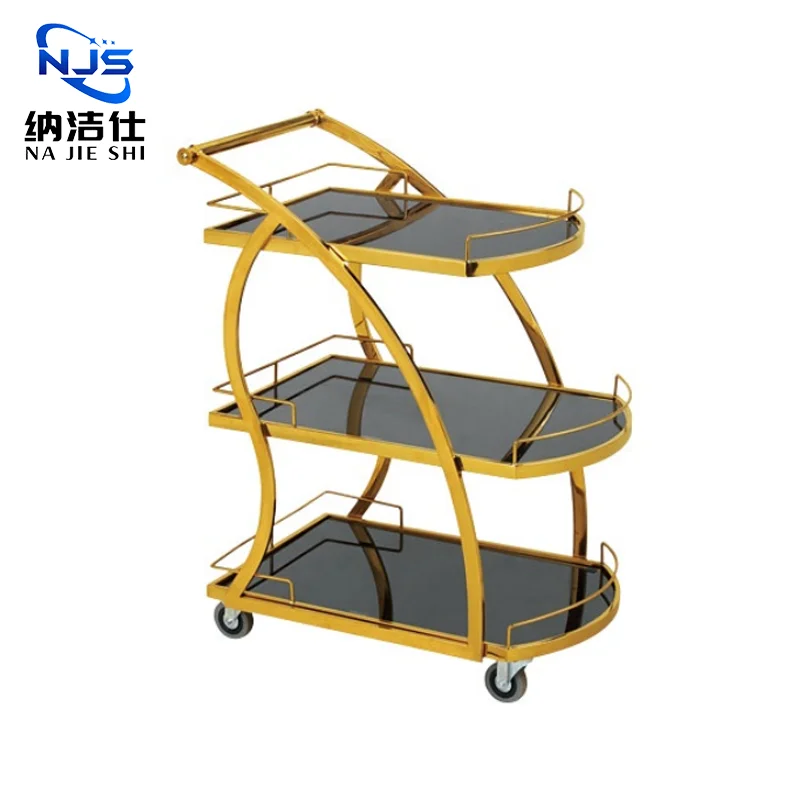 Stainless Steel Dessert Cart and Candy Bar Cart for Hotel Use Kitchen Supplies in Stock Hotel Trolley