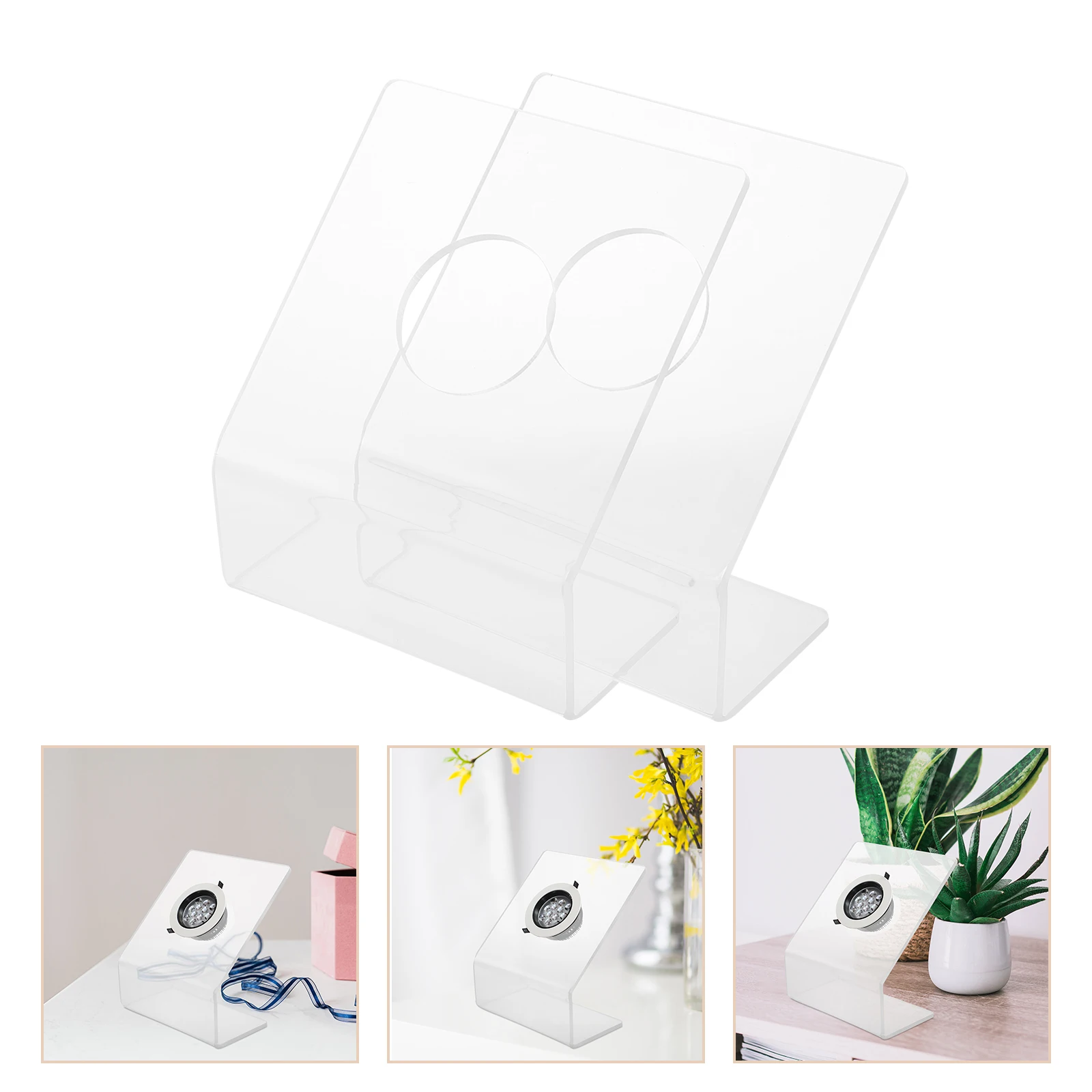 

2pcs Lighting Display Stand LED Base Acrylic Stands Spotlight Easels Plate Holder Display Spotlight Lighting Acrylic Retail