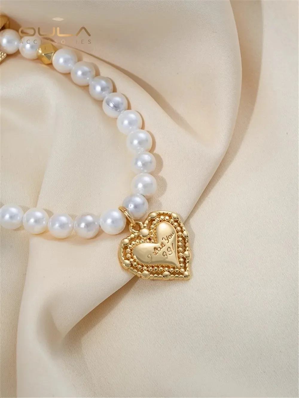 

14K Gold-Color Plated Fashion European Style English Letter Heart Pendant Love Pendant Diy Bracelet Necklace Pendant