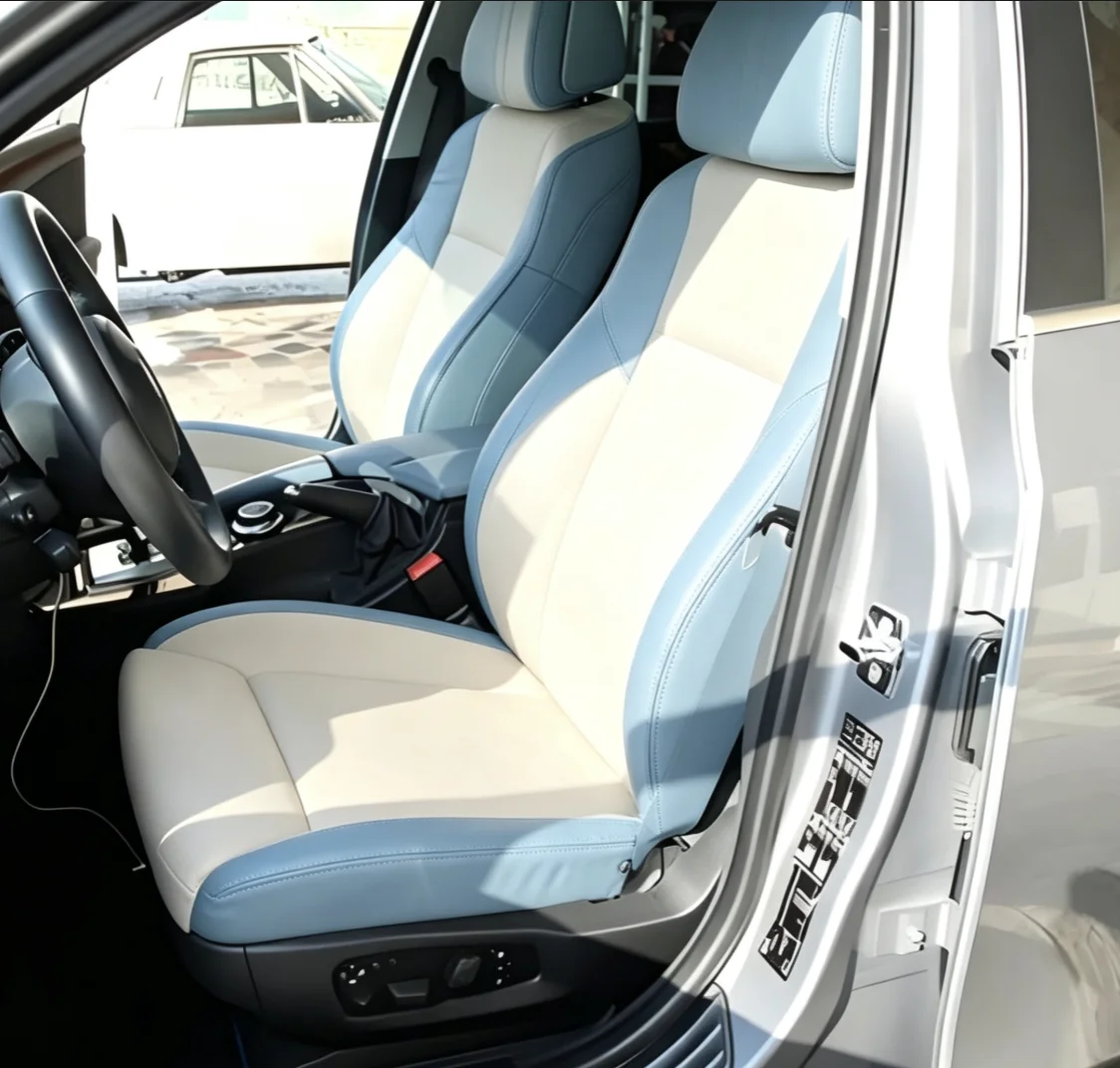 Für BMW E60 Maßgefertigte Autositzbezüge Luxuriöses Nappaleder 100% Passgenau Innenausstattung 360 ° Vollständige Abdeckung – Detail 6