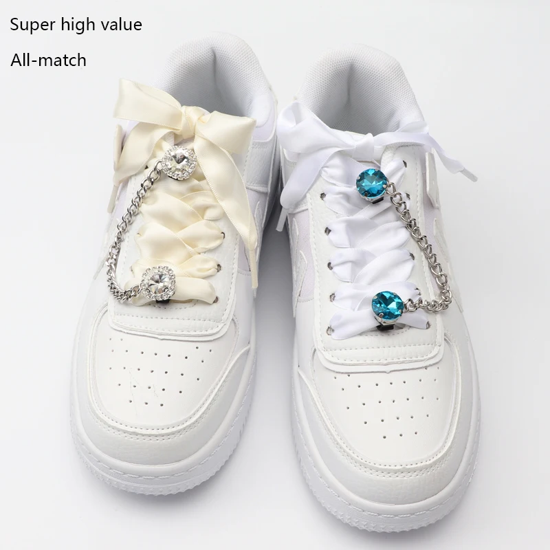 Shoe Buckle Clips Shoelace Chain Charms Sneakers Colorful Crystal Gemstone Decoration Ornaments Pendant Trend Accessories AF1