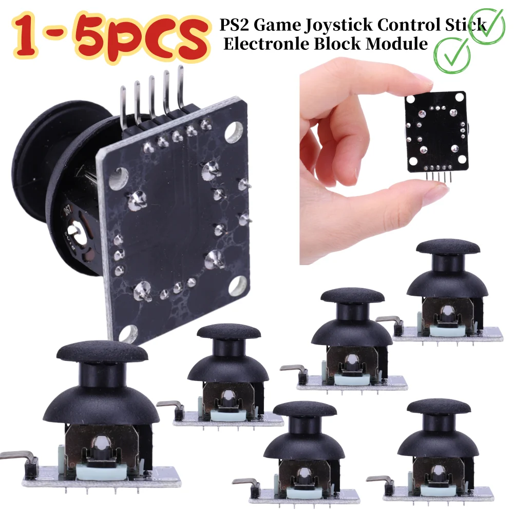 Módulo de Joystick XY de doble eje Arduino, 1-5 uds., mayor calidad para Sensor de palanca de Control de Joystick PS2, KY-023 nominal 4,9/5 2,54mm