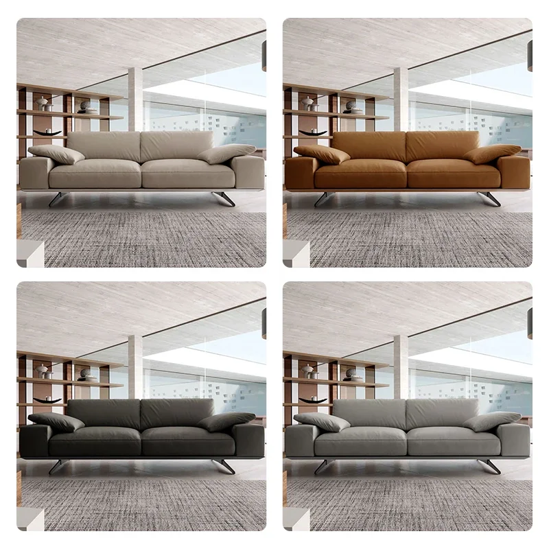 Office sofa simple modern straight row three people reception business meeting