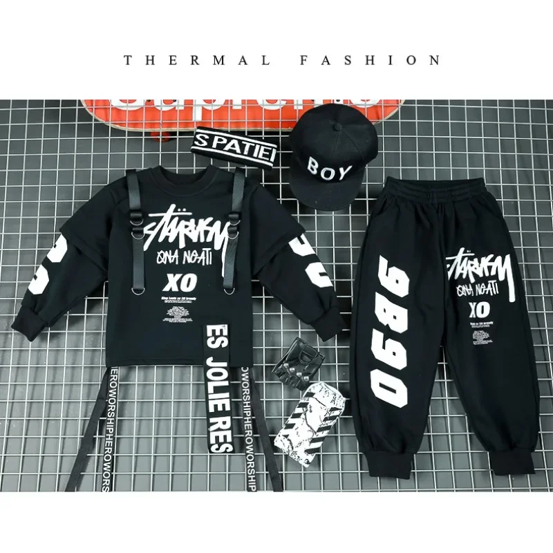 Hip-hop Costumes for Boys,Drum Performance Costumes,Girls Performance Costumes, Baseball Sportswear,hiphop Clothes Kids