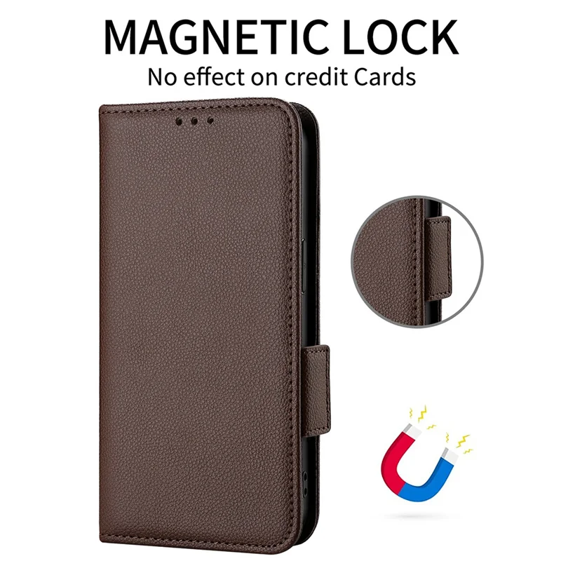 For Motorola Thinkphone 25 Side buckle lychee pattern leather cover wallet case purse for Moto Edge 50 Neo Magnetic Phone Cover image 2