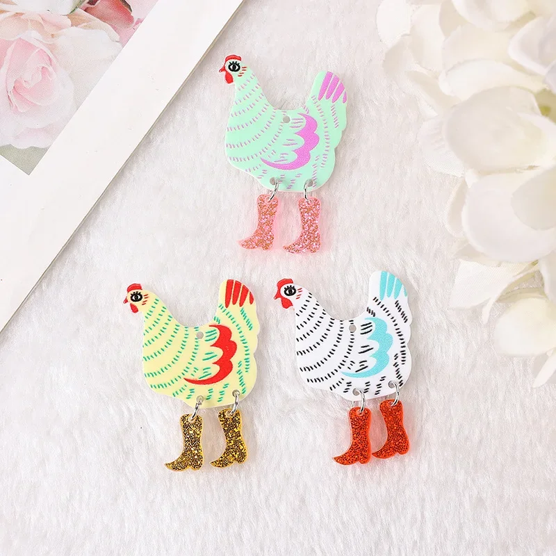 

Cute Funny Easter Chicken Hen Charm Animal Keychain Pendant for Women Girls Handbag Accessories DIY Jewelry Gift Wholesale