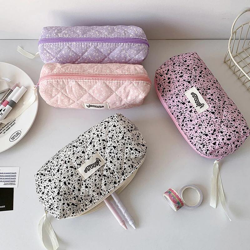 Ink-splashing Ribbon Pencil Case Makeup Bag Brush Data Cable Storage Bag Stationery Organizer Pen Bag