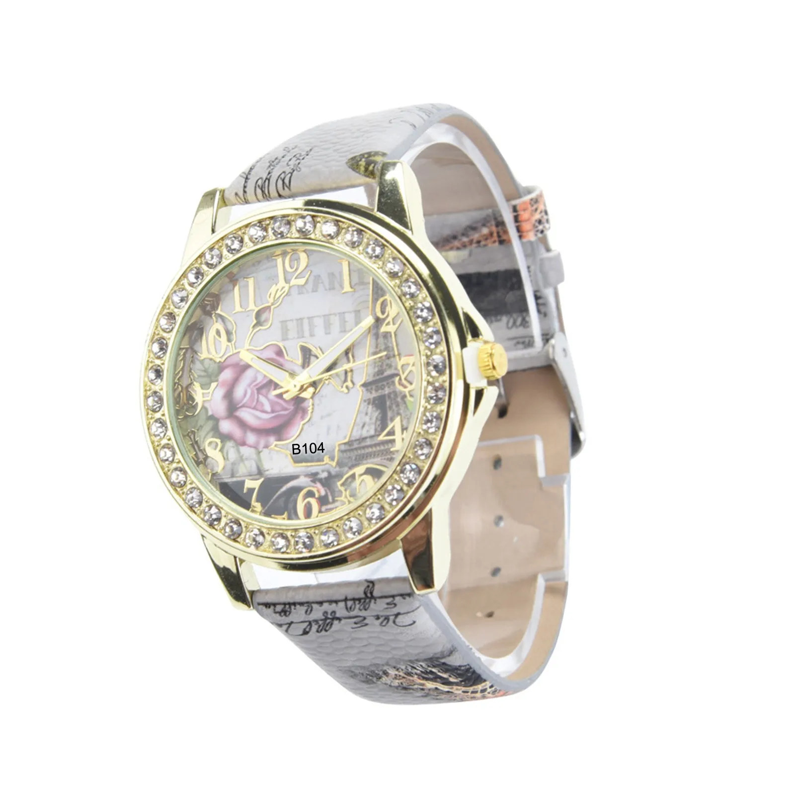 Rose Pattern Leather Band Analog Quartz  Wrist Watches Elegant Watches Watches 2024 High Quality часы женские наручные