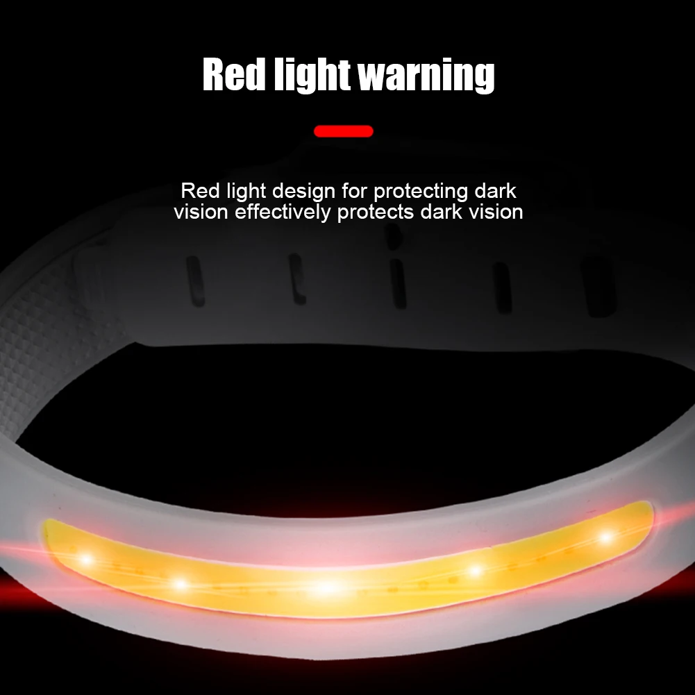 Luz LED de advertencia de pierna COB, 350mAh, 500LM, pulsera deportiva para brazo y pierna, luz tipo C, recargable por USB, lámpara portátil impermeable IPX4