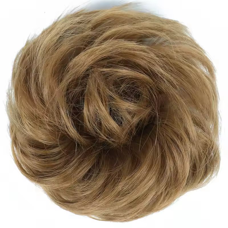 Azqueen Synthetic Messy Bun Chignon Donut Gary Brown Color Hair Bun Pad Elastic Hair Rope Rubber Band Hair Extensions - Image 17