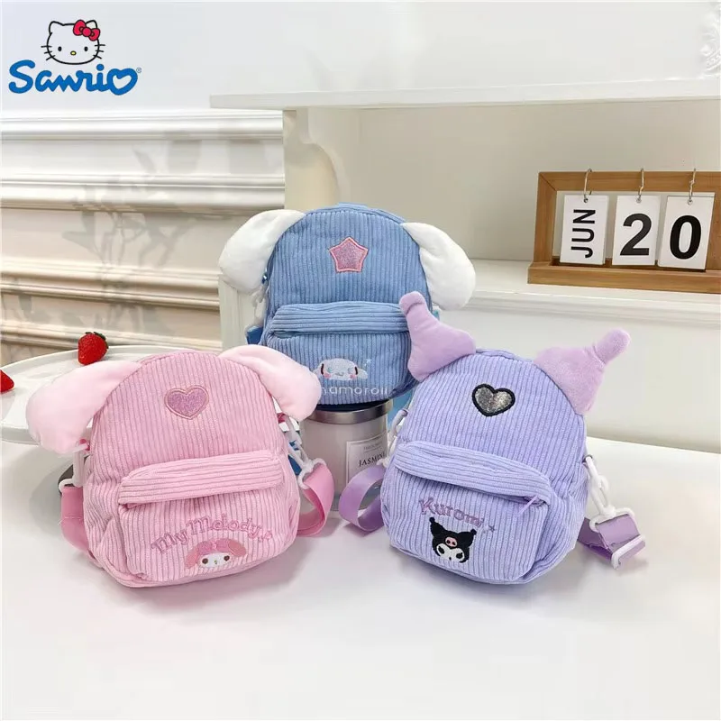 

MINISO Kawaii Sanrio Bag My Melody Kuromi Cartoon Animal Handbag Cute Cinnamoroll Storage Tote Bags Women Girls Birthday Gifts
