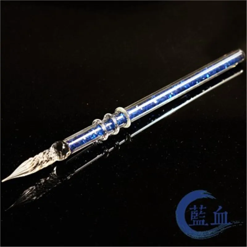 

Classical Handmade Fountain Pen Glass Bamboo Shape Signature Pen Elegant Crystal Glass Dip Sign Pen Gift With Box