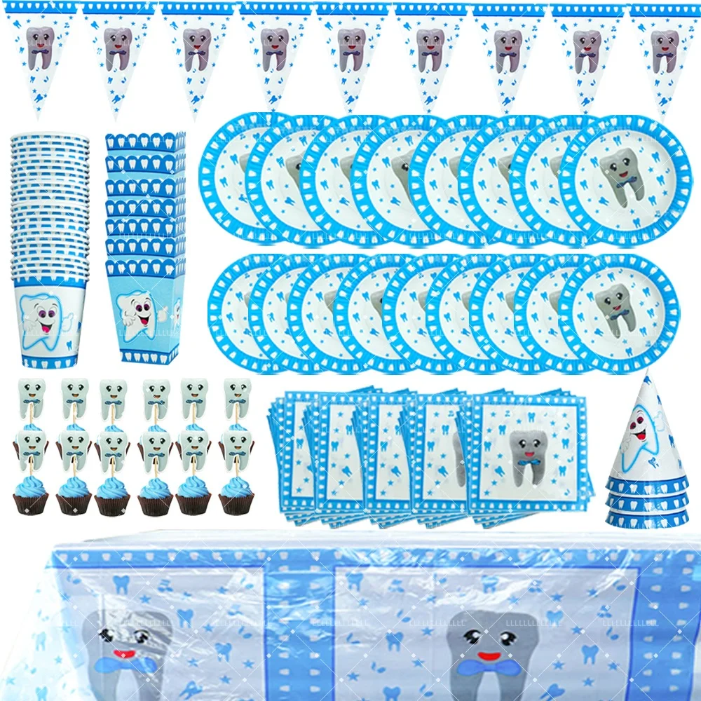 

Cartoon Children First Tooth Blue Theme Birthday Party Decoration Backdrop Baby Shower Kids Celebrate Photography Background Gif