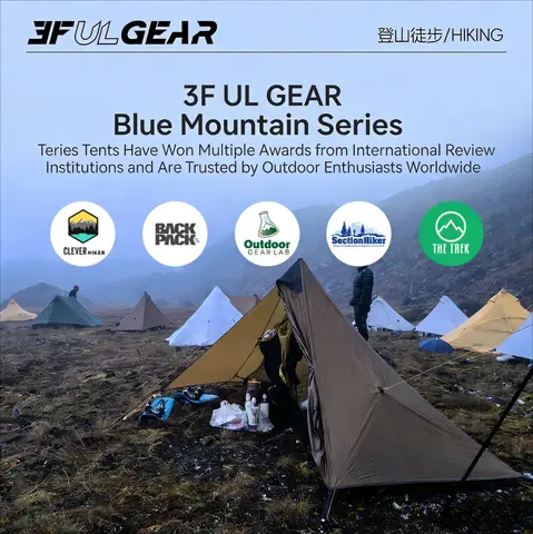 3 F UL GEAR 2026 New Version Waterproof ZIP 3 F LANSHAN 1 T Door/ J Door Open 1 Person NO-SEE-UM 3 And 4 Season Tent