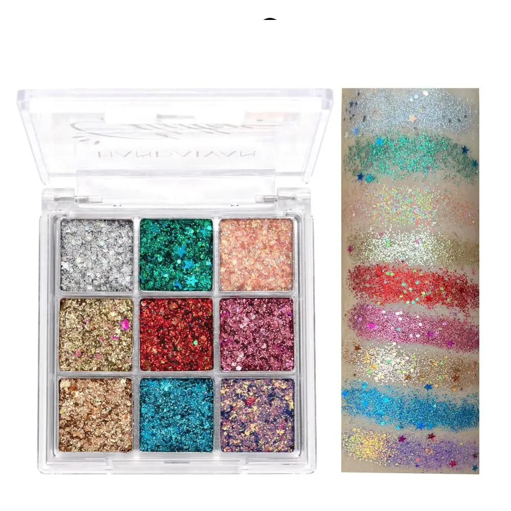 Pigment Cosmetic Cream Sequin Eye Shadow Palette Powder Glue-free Eye Makeup Diamond Shimmer Eyeshadow Glitter Sequin Eyeshadow