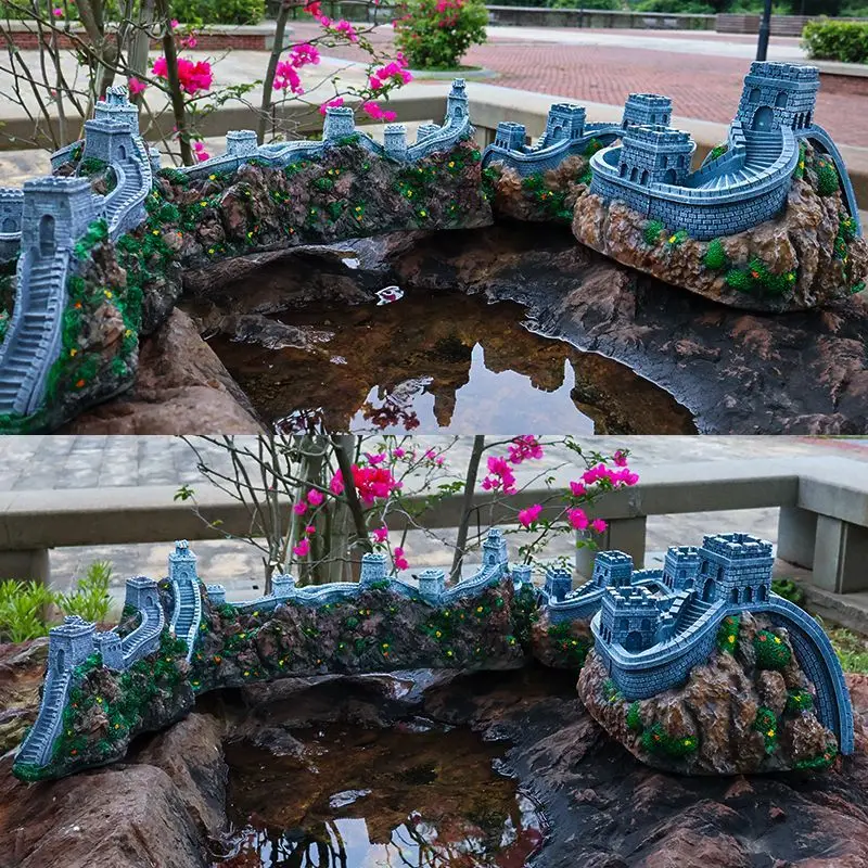 60CM Great Wall Chinese 3D Resin Handicraft Souvenirs Desktop Ornament Indoor Table Buildings Home Decoration Gift Collection