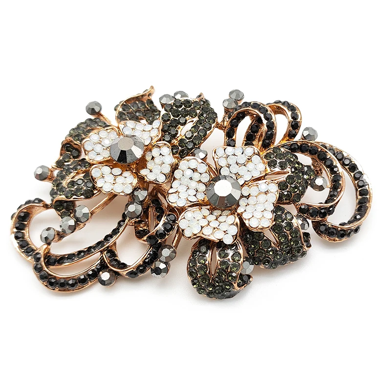 New Fashion High-end Fine Double Flower Visitor Gift Brooch Clothing Accessories Banquet Wedding Jewelry Brooches for Women